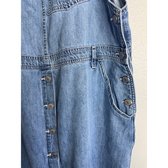 Levi’s Denim Overall Dress XXL Button Front Jean Jumper Pinafore Midi Dress - Picture 3 of 7